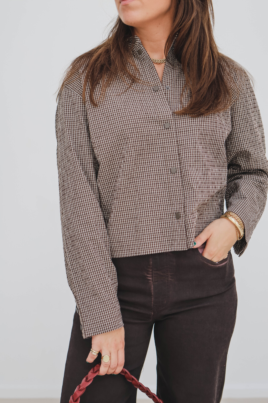 Cropped shirt jacket