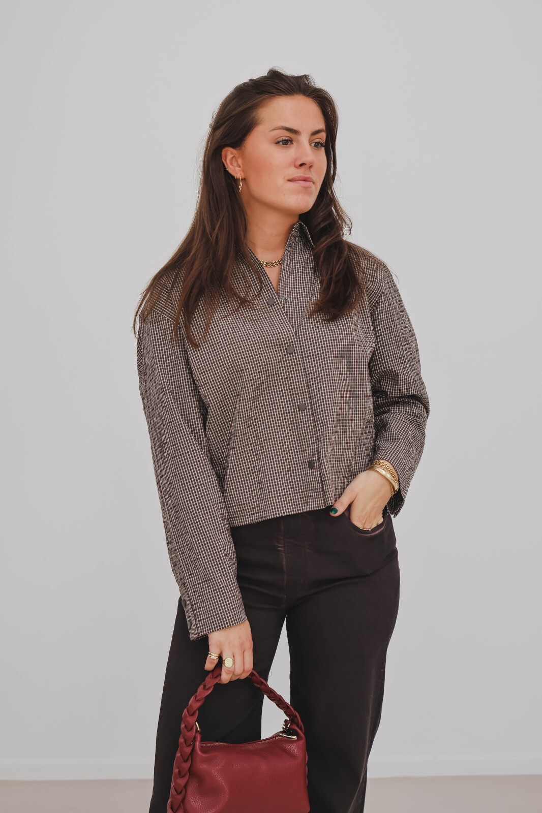 Cropped shirt jacket
