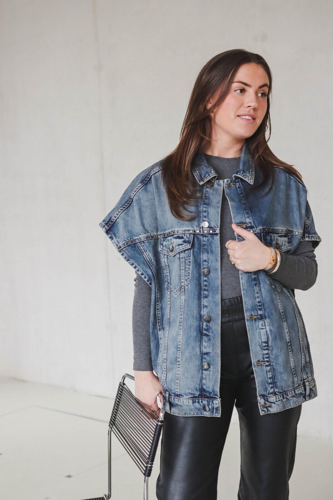 Darin Denim poncho 30169