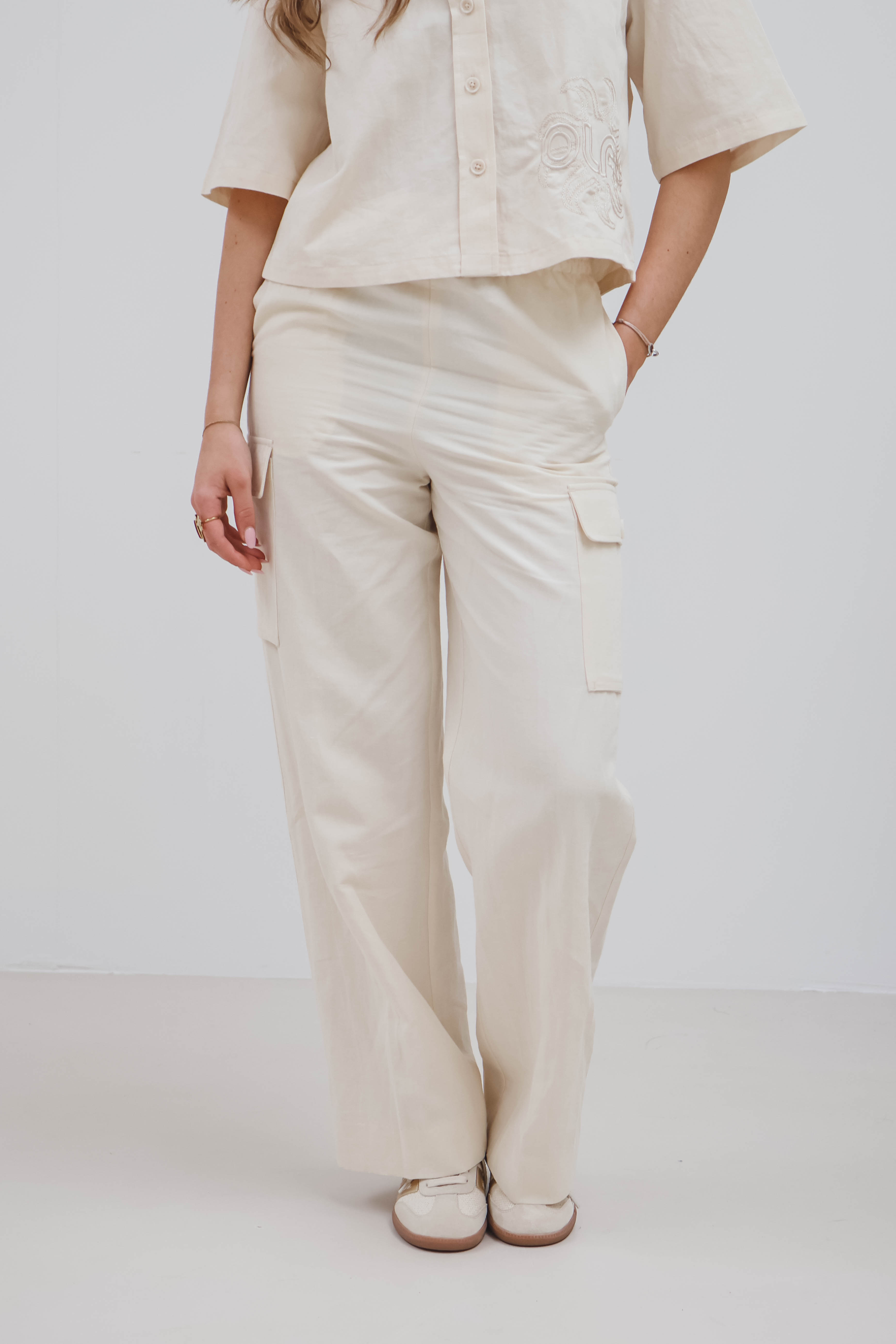 Cotton Linen Cargo Pants