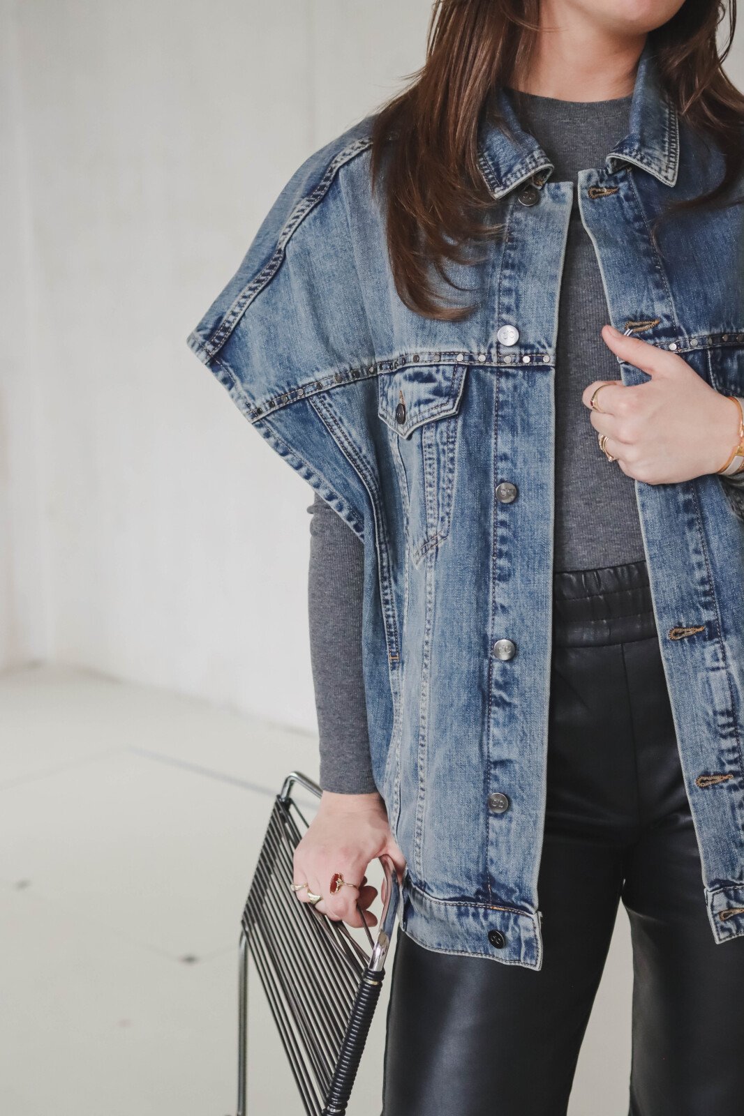 Darin Denim poncho 30169