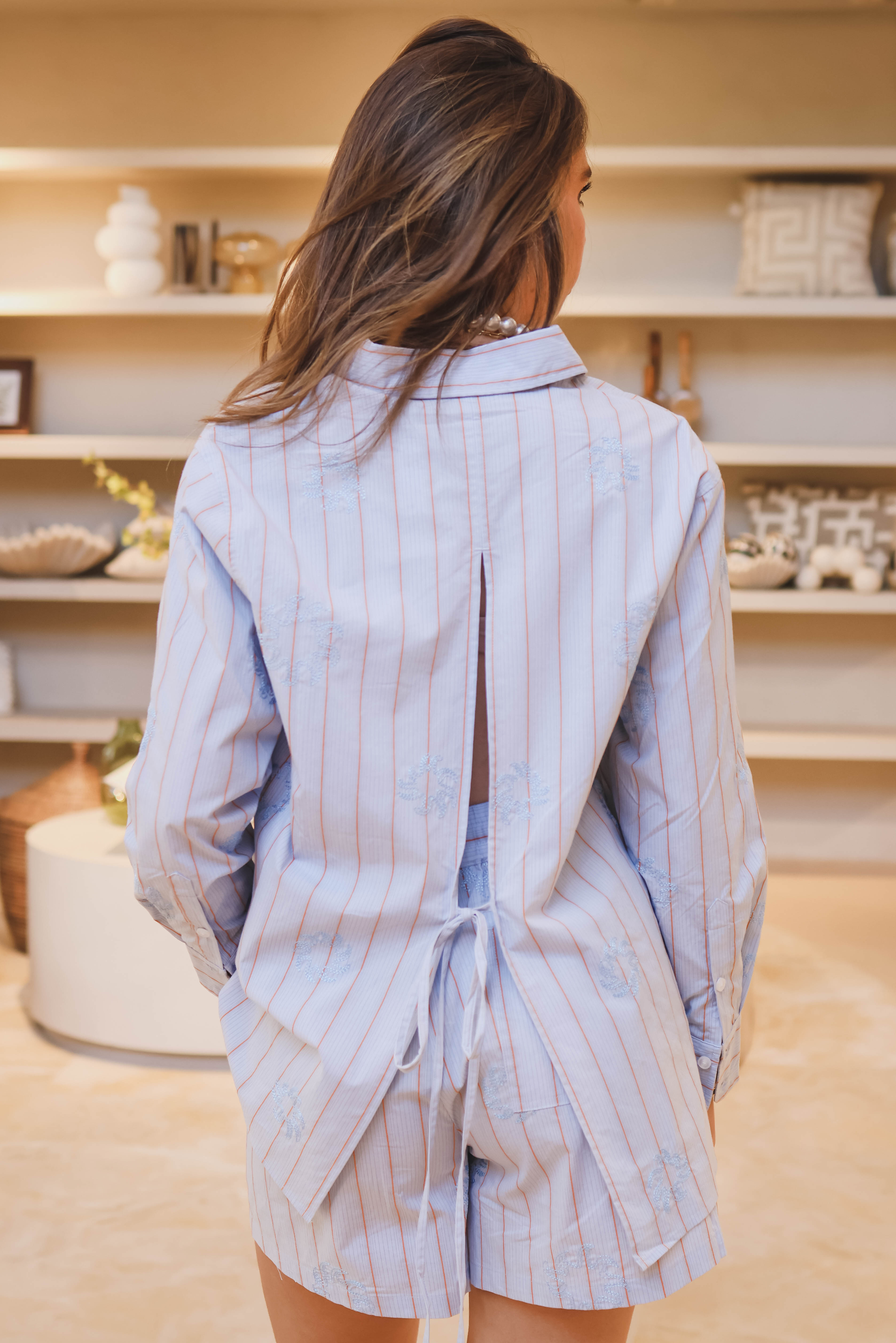 Stripe Embro Sun Shirt